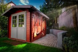 red garden shed
