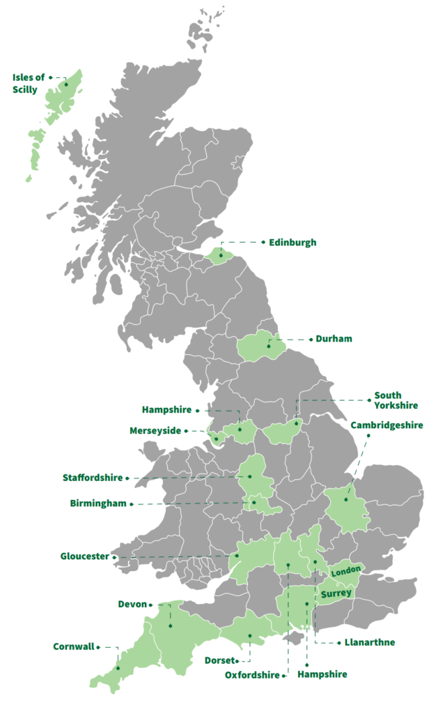 gardens to visit uk map