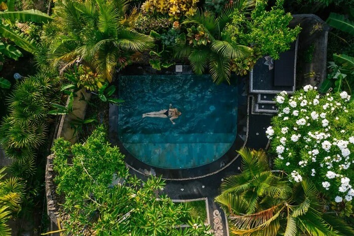 natural pool deck