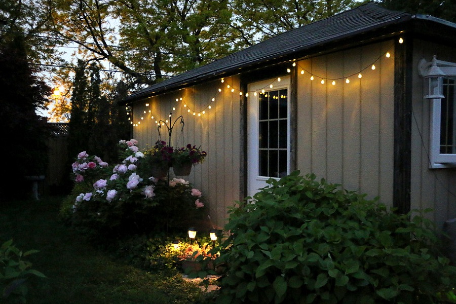 Garden outdoor lighting as a small garden idea