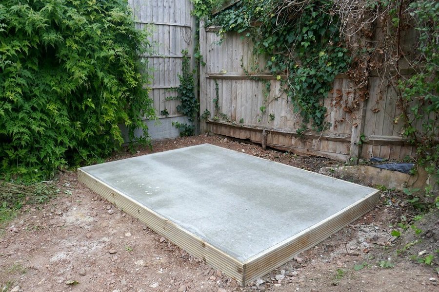 build a wooden shed with a concrete base